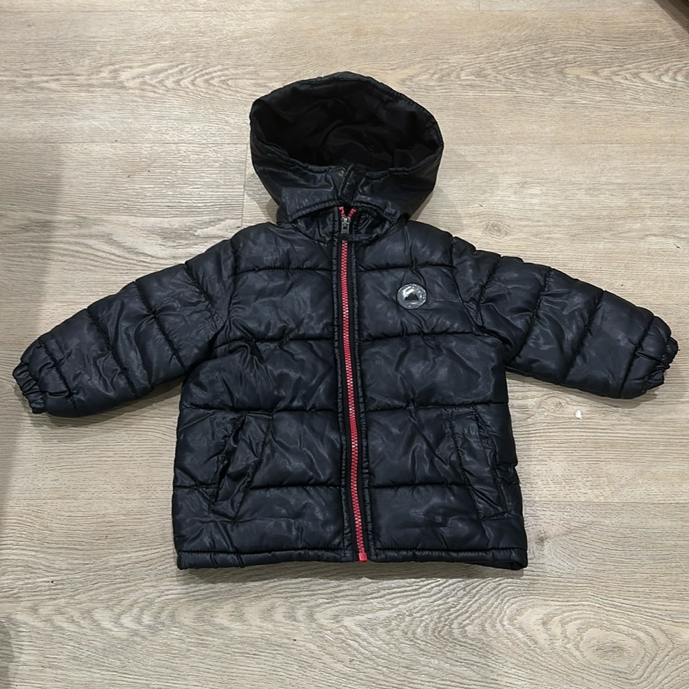 Kids Black Puffer Jacket with Hood